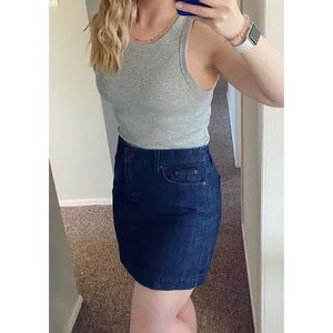 J.CREW Dark Wash Denim Mini Skirt Size 31 Jean Skirt